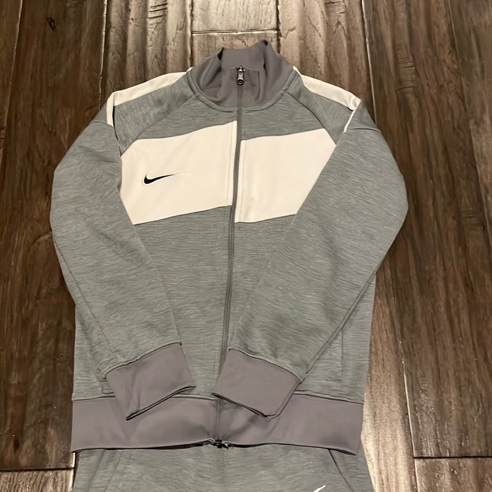 Nike Gray and White Matching Running Suit